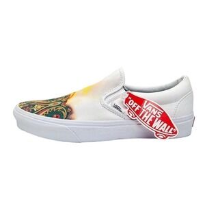 VANS Classic Slip On Big Reveal Skate Shoe White Paisley Sneakers Women's 6